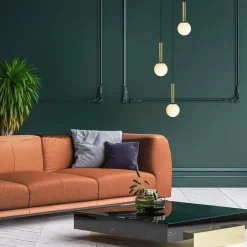 Hanglamp Globe 3L rond zwart/goud/wit></noscript>Straluma Hot