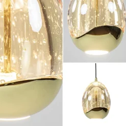 Hanglamp Golden Egg 1L zwart/goud></noscript>Straluma Sale