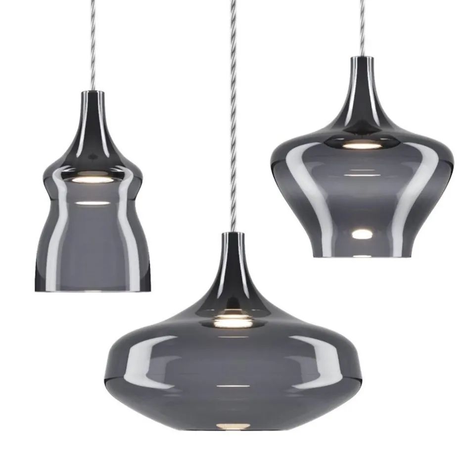 Hanglamp Italiaans design retro smoke glas inclusief LED>Straluma Discount