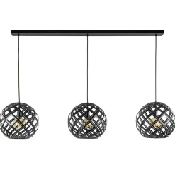 Hanglamp 3L balk bol zwart industrieel>Straluma Hot