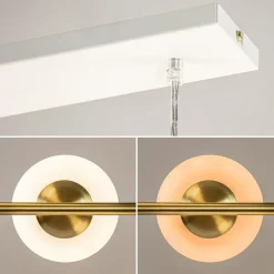 Hanglamp 6L brass met opaal bolglas><noscript><img width=