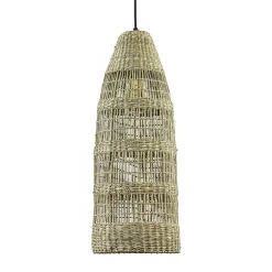 Hanglamp Latika smal zeegras naturel met zwart>Straluma Outlet