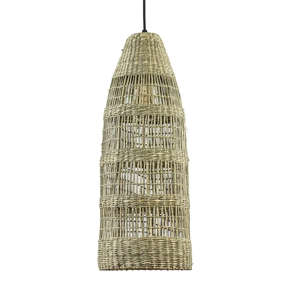 Hanglamp Latika smal zeegras naturel met zwart>Straluma Outlet