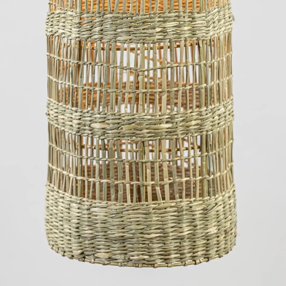 Hanglamp Latika smal zeegras naturel met zwart>Straluma Outlet