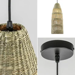 Hanglamp Latika smal zeegras naturel met zwart><noscript><img width=