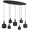 Hanglamp 7-lichts ovaal met mat zwart glas>Straluma Best