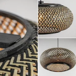 Hanglamp Maze bamboe/zwart 60cm></noscript>Straluma Outlet