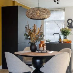 Hanglamp Maze bamboe/zwart 60cm></noscript>Straluma Outlet