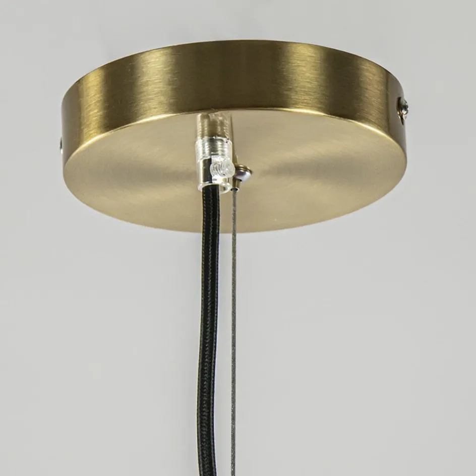 Hanglamp Medina 48cm messing + amber glas>Straluma Hot