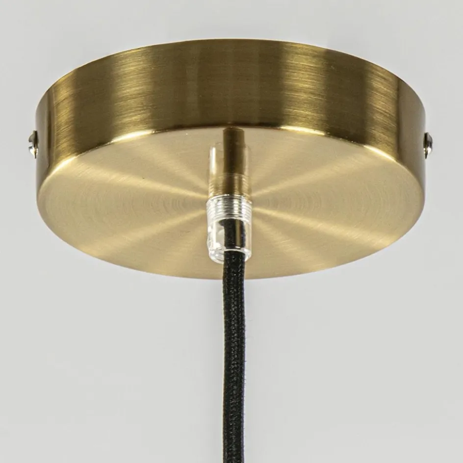 Hanglamp Medina satin gold/amber glas 40cm>Straluma Sale