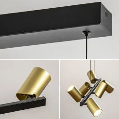 Hanglamp met spots 6-lichts zwart/goud></noscript>Straluma