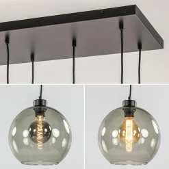 Hanglamp multipendel 11-L zwart smoke glas 20+25cm><noscript><img width=