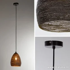 Hanglamp Nayla zwart/matgoud></noscript>Straluma New