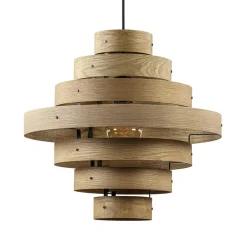 Hanglamp Oaknut hout 7 ringen>Straluma Outlet