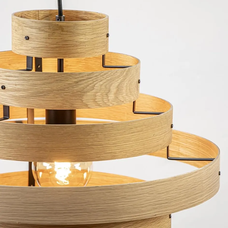 Hanglamp Oaknut hout 7 ringen>Straluma Outlet