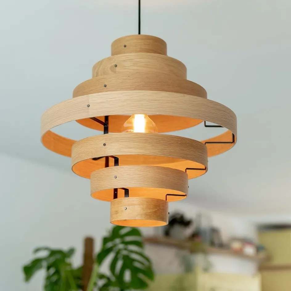 Hanglamp Oaknut hout 7 ringen>Straluma Outlet