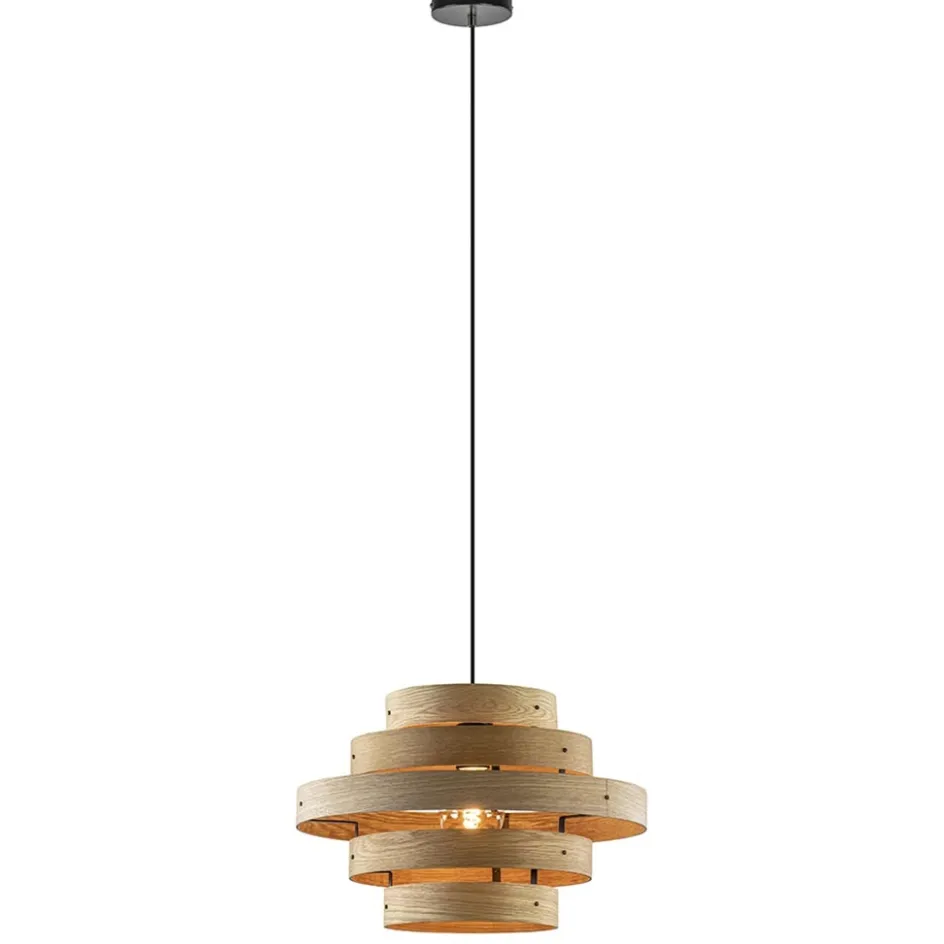Hanglamp Oaknut hout 5 ringen>Straluma Hot