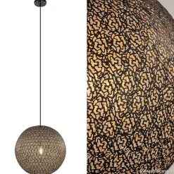 Hanglamp Oronero bol zwart/goud 50cm>Straluma Online