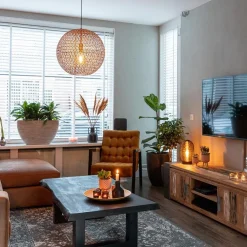 Hanglamp Oronero bol zwart/goud 50cm></noscript>Straluma Online