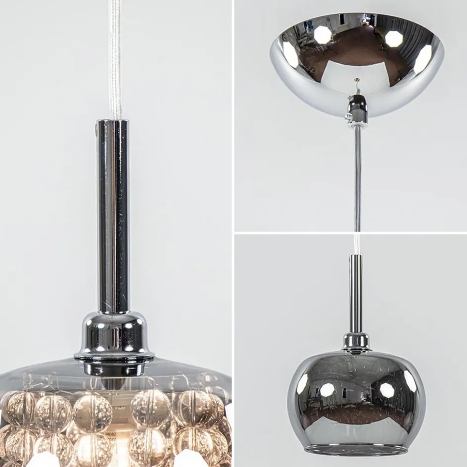 Hanglamp Pearl klein chroom + smoke glas>Straluma Online