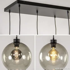 Hanglamp plaat 8-L zwart glas smoke 25cm></noscript>Straluma Best