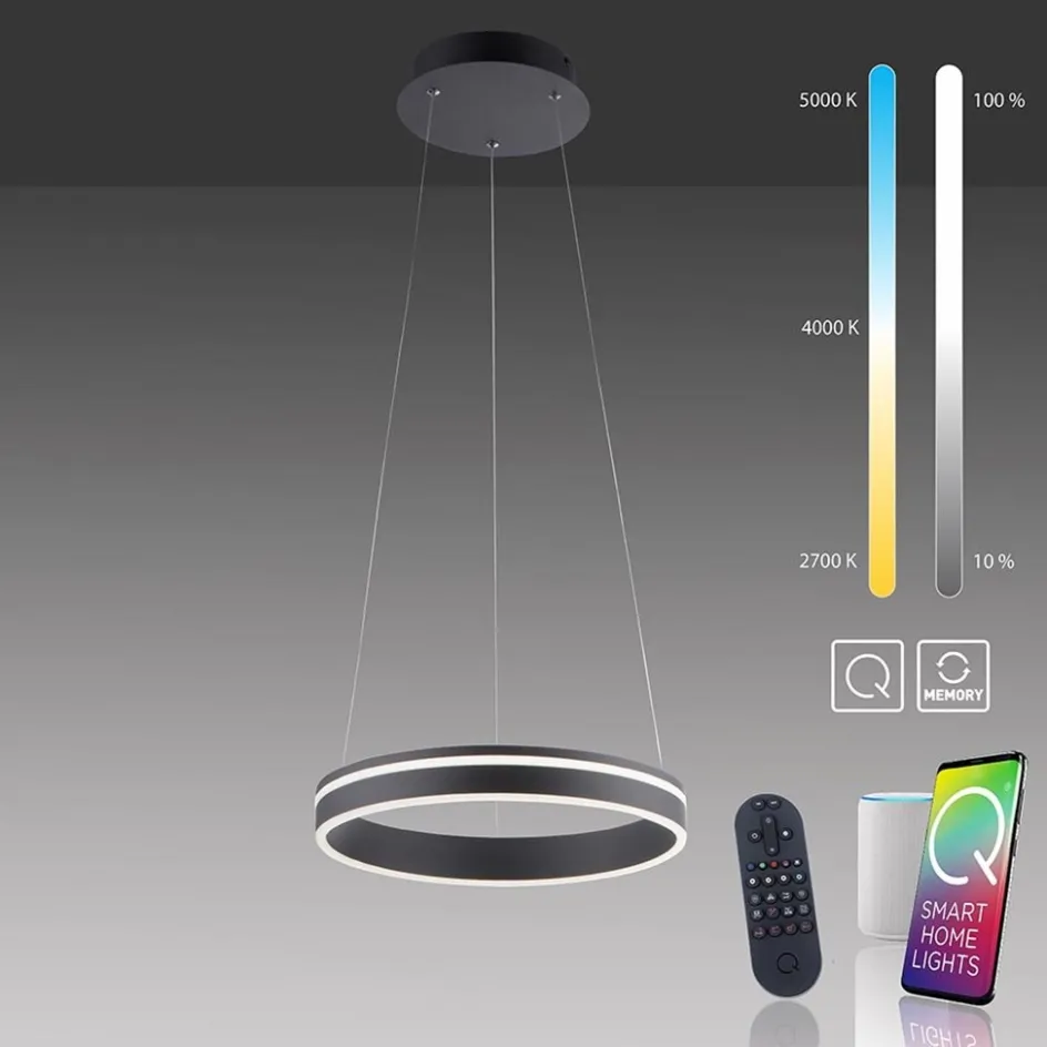 Hanglamp Q-Vito 40 zwart + afst.bed.CCT>Straluma Discount