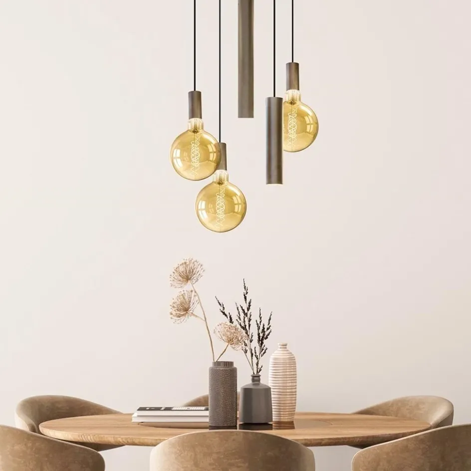 Hanglamp Riva 5l rond platinum>Straluma Discount