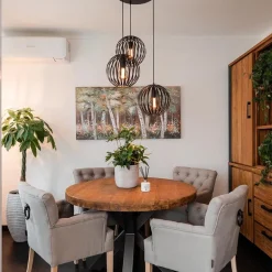 Hanglamp rond 3-lichts bollen zwart><noscript><img width=