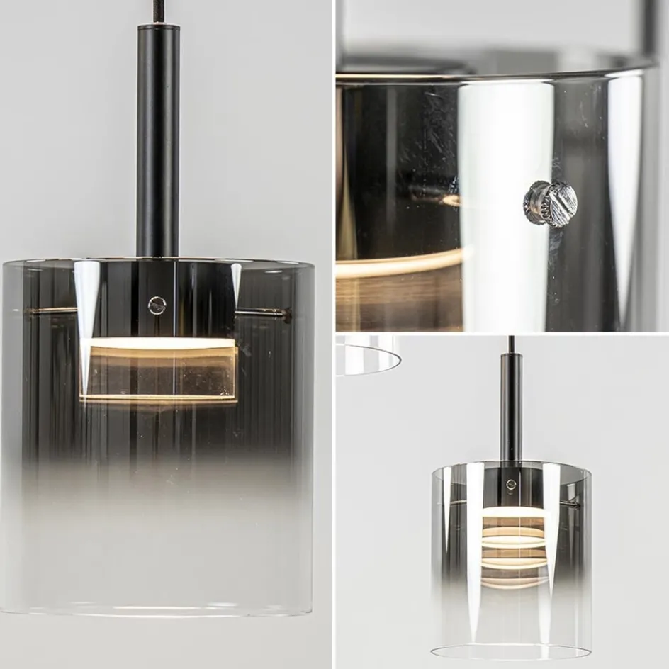 Hanglamp Salerno 3L zwart/gradient smoke>Straluma