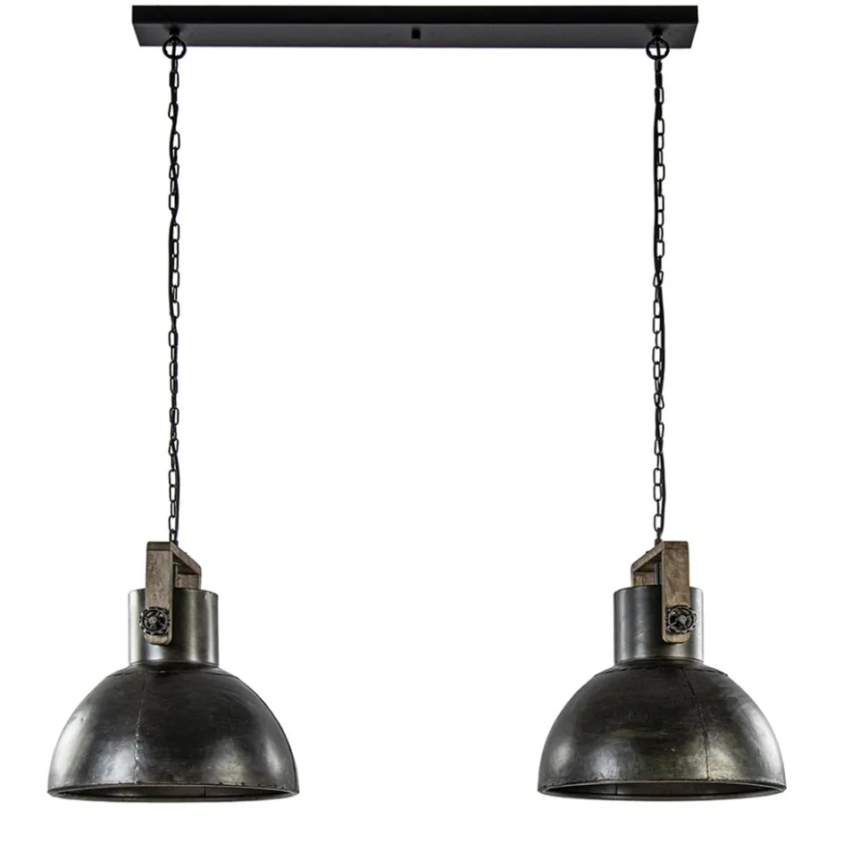 Hanglamp Shelly 2-lichts brons/hout>Straluma Outlet