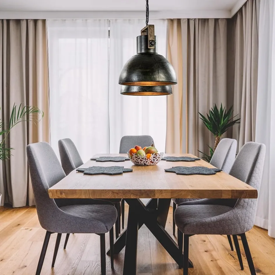 Hanglamp Shelly 2-lichts brons/hout>Straluma Outlet