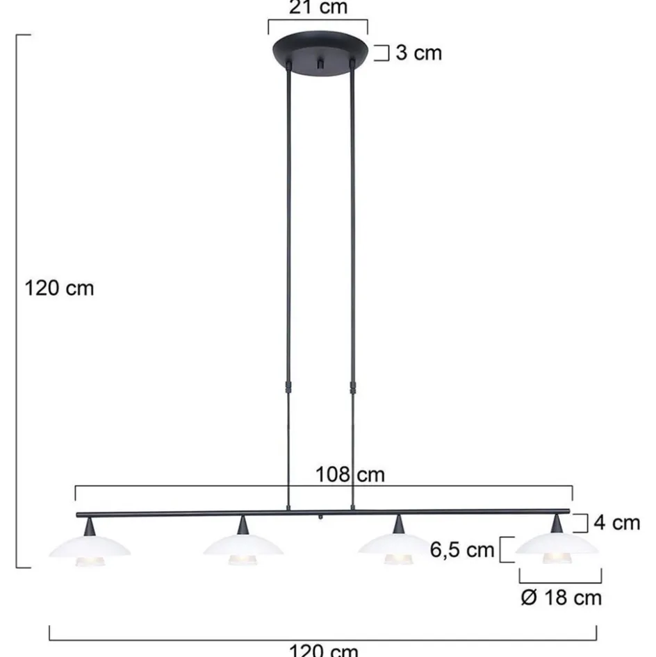 Hanglamp Sovereign 4l zwart met dimmer>Straluma