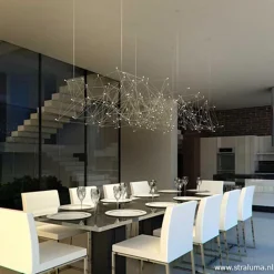 Hanglamp Universe staal 125+2x downlight><noscript><img width=