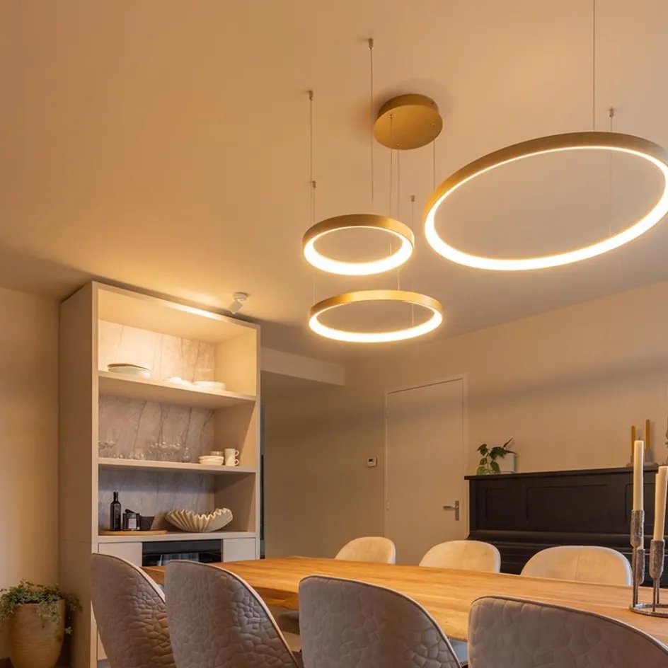 Hanglamp Vidal 3 ringen matgoud>Straluma Sale