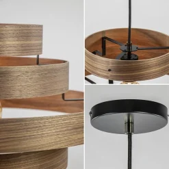 Hanglamp Walnut 6-ringen hout/zwart></noscript>Straluma Online