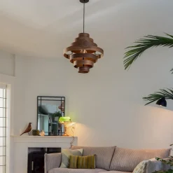 Hanglamp Walnut  zwart / walnoot hout></noscript>Straluma