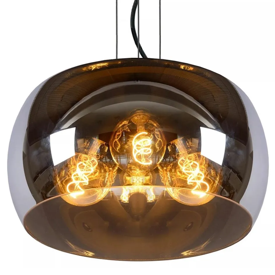 Hanglamp zwart + smoke glas 40cm>Straluma Outlet