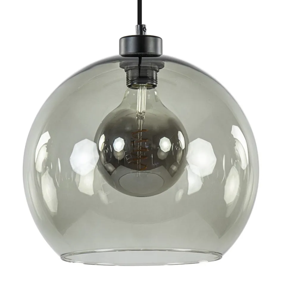 Hanglamp zwart met smoke glas 30cm>Straluma