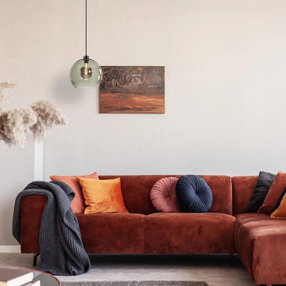 Hanglamp zwart met smoke glas 30cm>Straluma