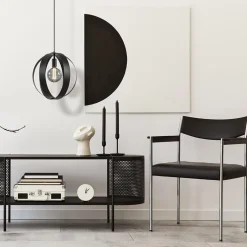 Hanglamp zwart metalen ringen 40 cm><noscript><img width=