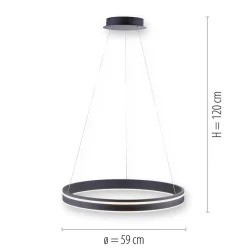 Hanglamp zwart ring 60cm + afst.bed.CCT><noscript><img width=
