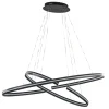 Hanglamp zwart 2x ledband ovaal>Straluma Online