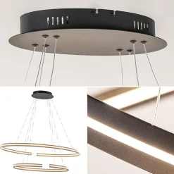 Hanglamp zwart 2x ledband ovaal><noscript><img width=