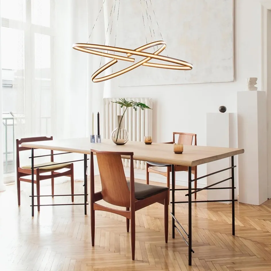 Hanglamp zwart 2x ledband ovaal>Straluma Online