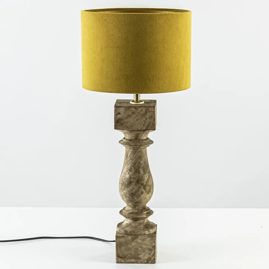 Houten lampvoet Cumani met bronzen fitting>Straluma Hot