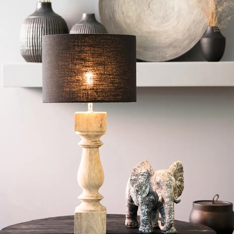 Houten lampvoet Cumani met bronzen fitting>Straluma Hot