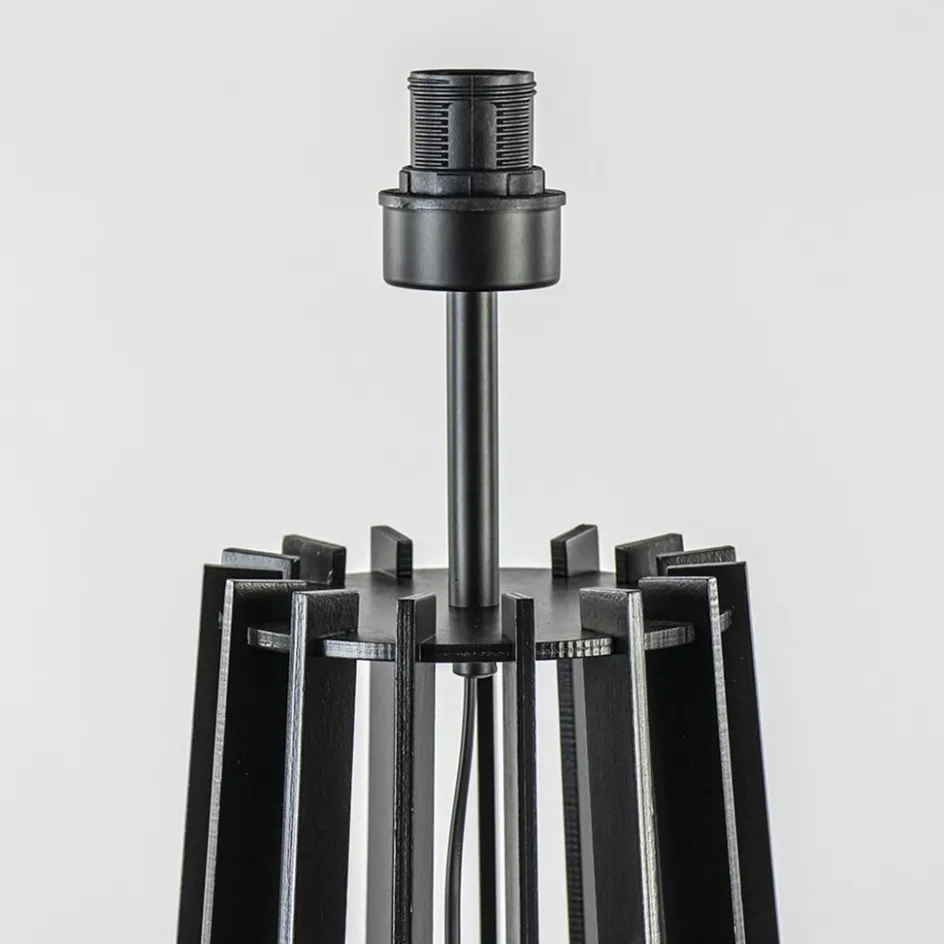 Houten lampvoet mat zwart exclusief kap>Straluma Sale