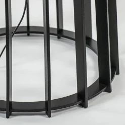 Houten lampvoet mat zwart exclusief kap><noscript><img width=