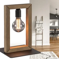 Houten tafellamp frame met zwart><noscript><img width=