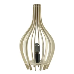 Houten tafellamp kegel naturel met zwart>Straluma New